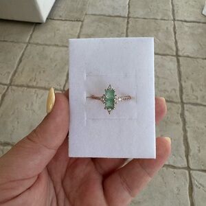 Lab Created Mint Spinel Ring, Rose Gold Plating